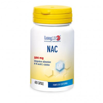 Longlife Nac 500mg Integratore N-acetil L-cisteina 60 Capsule