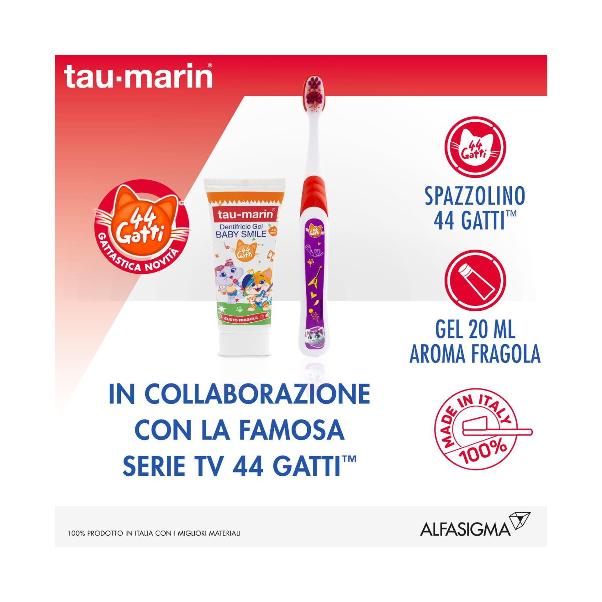 image - 944100460 - TAU MARIN SET BABY SMILE SPECIAL EDITION 44 GATTI DENTIFRICIO FRAGOLA 20 ML + SPAZZOLINO - 4704110_4.jpg