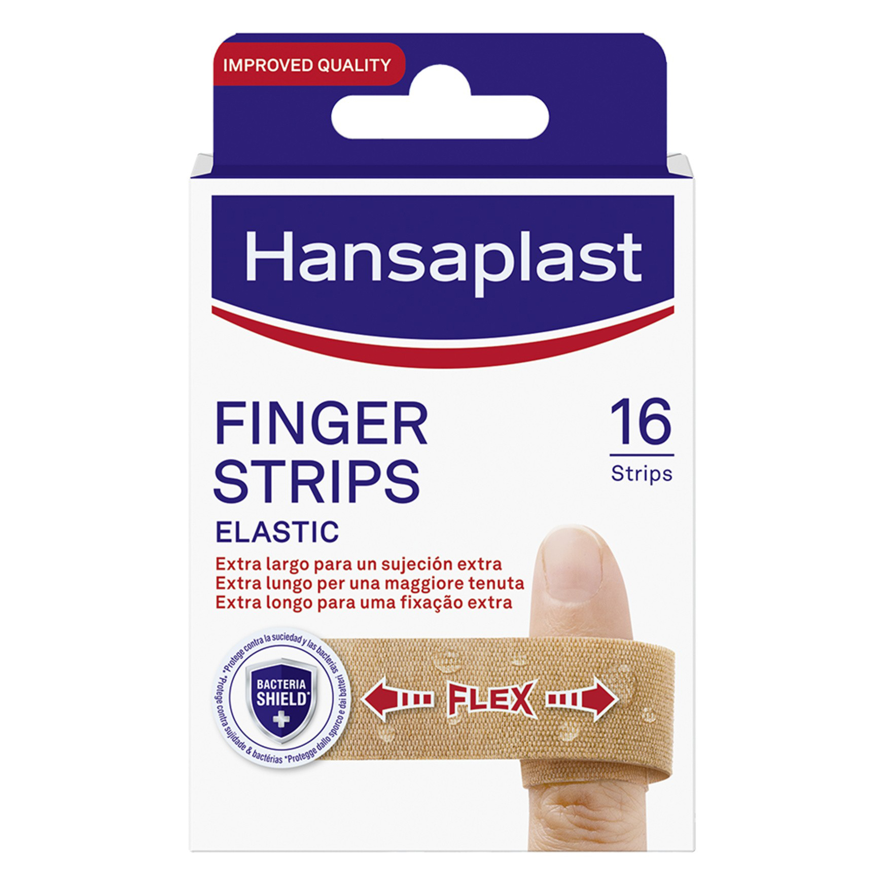 Hansaplast Elastic Finger Strips Cerotti Dita Extra Lunghi Elastici E Flessibili 16 Pezzi