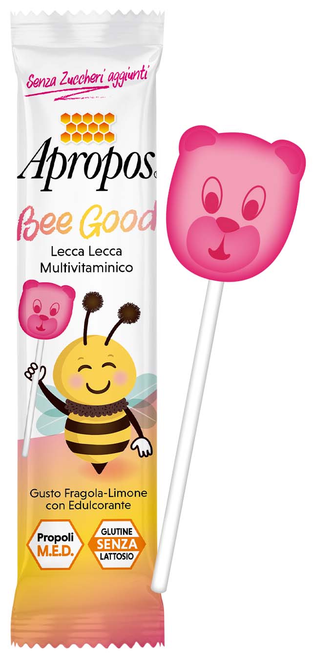 Apropos Bee Good Lecca Lecca multivitamine Bambini Gusto fragola Limone 1 Pezzo