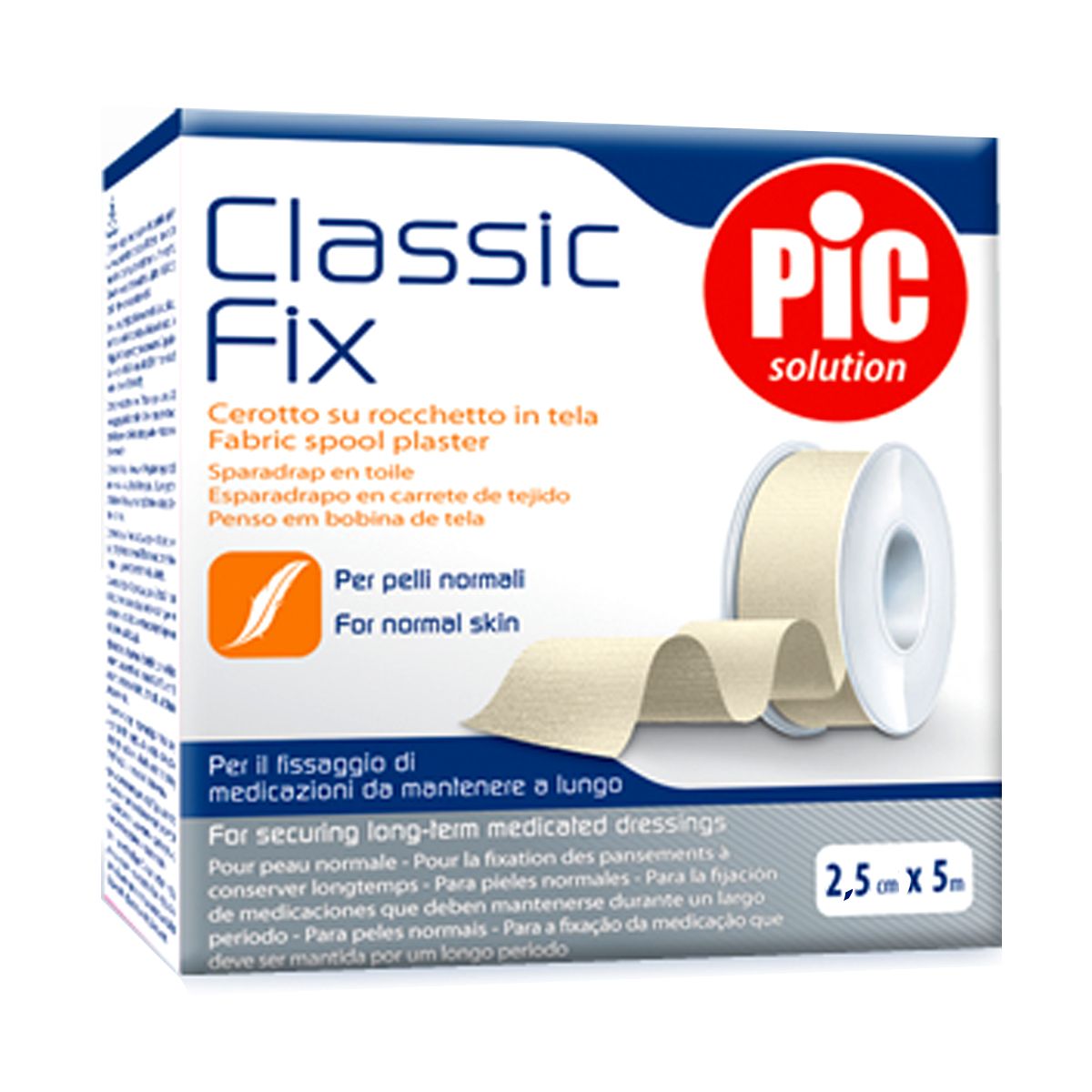 Pic Classic Fix Cerotto A Rocchetto Tela Bianco 2,5 X 500cm