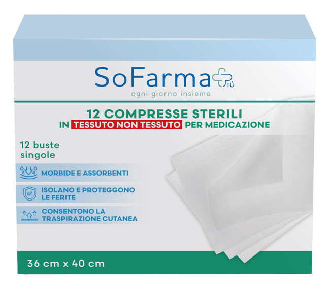 Sofarma Garza Compressa In Tnt 36x40cm 12 Pezzi