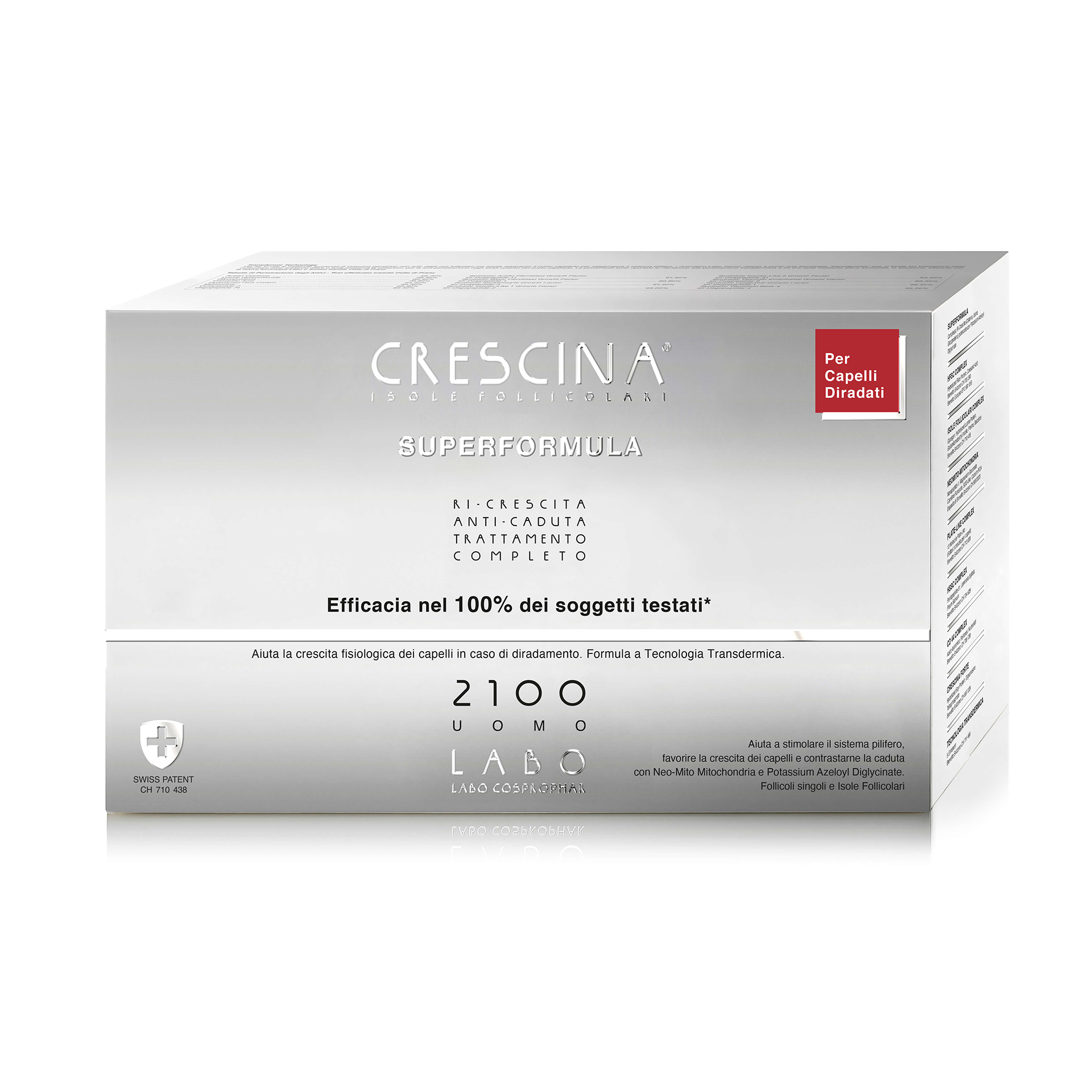 Labo Crescina Isole Follicolari Super Formula 2100 Uomo Tc 20+20 Fiale 3,5ml