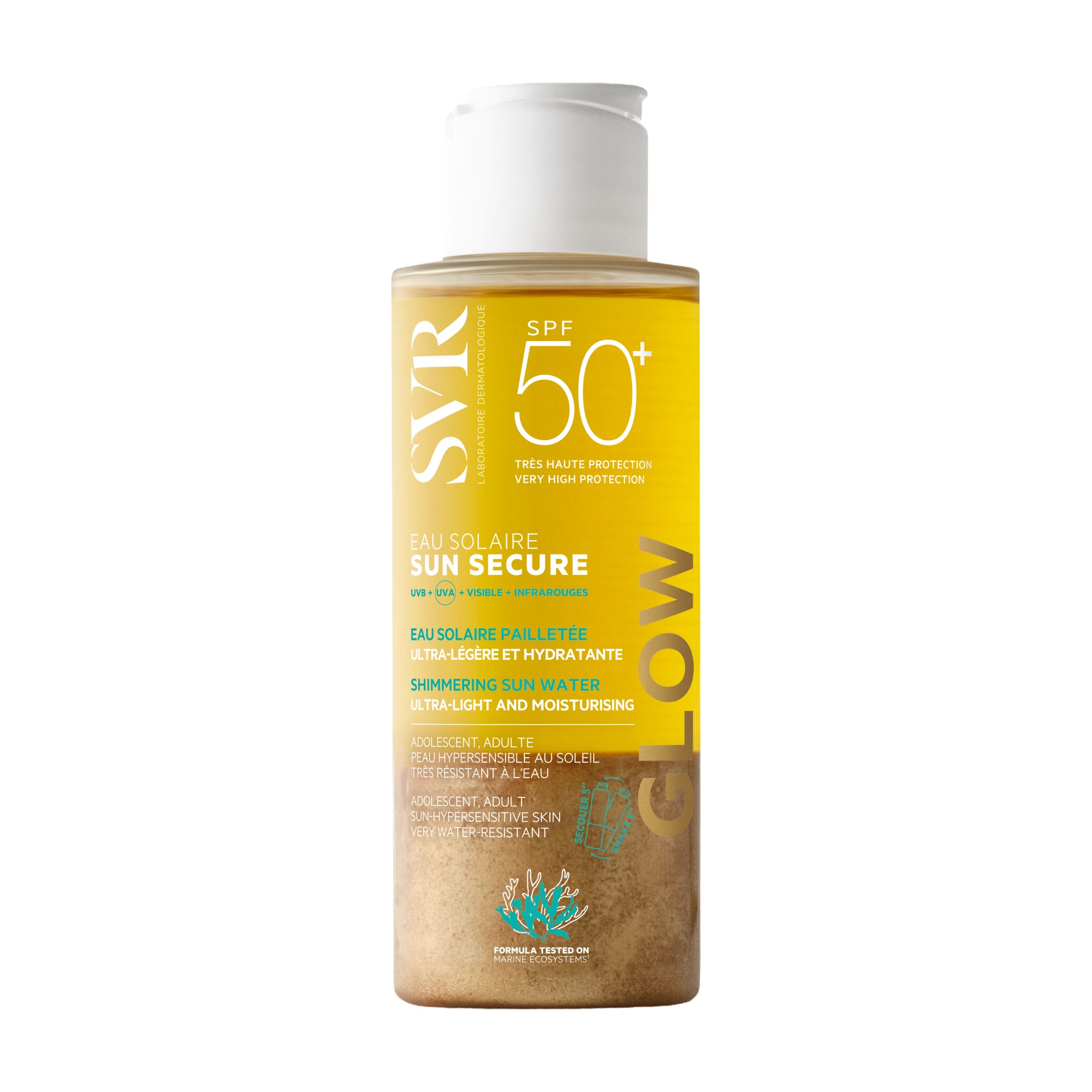 image - 951331406 - SUN SECURE EAU SOLAIRE GLOW SPF50+ ACQUA SOLARE BRILLANTINI ULTRA LEGGERA E IDRATANTE 100 ML - 4855126_3.jpg