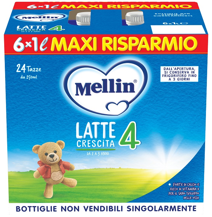 Mellin 4 Latte Crescita Da 2 A 3 Anni 6x1000ml