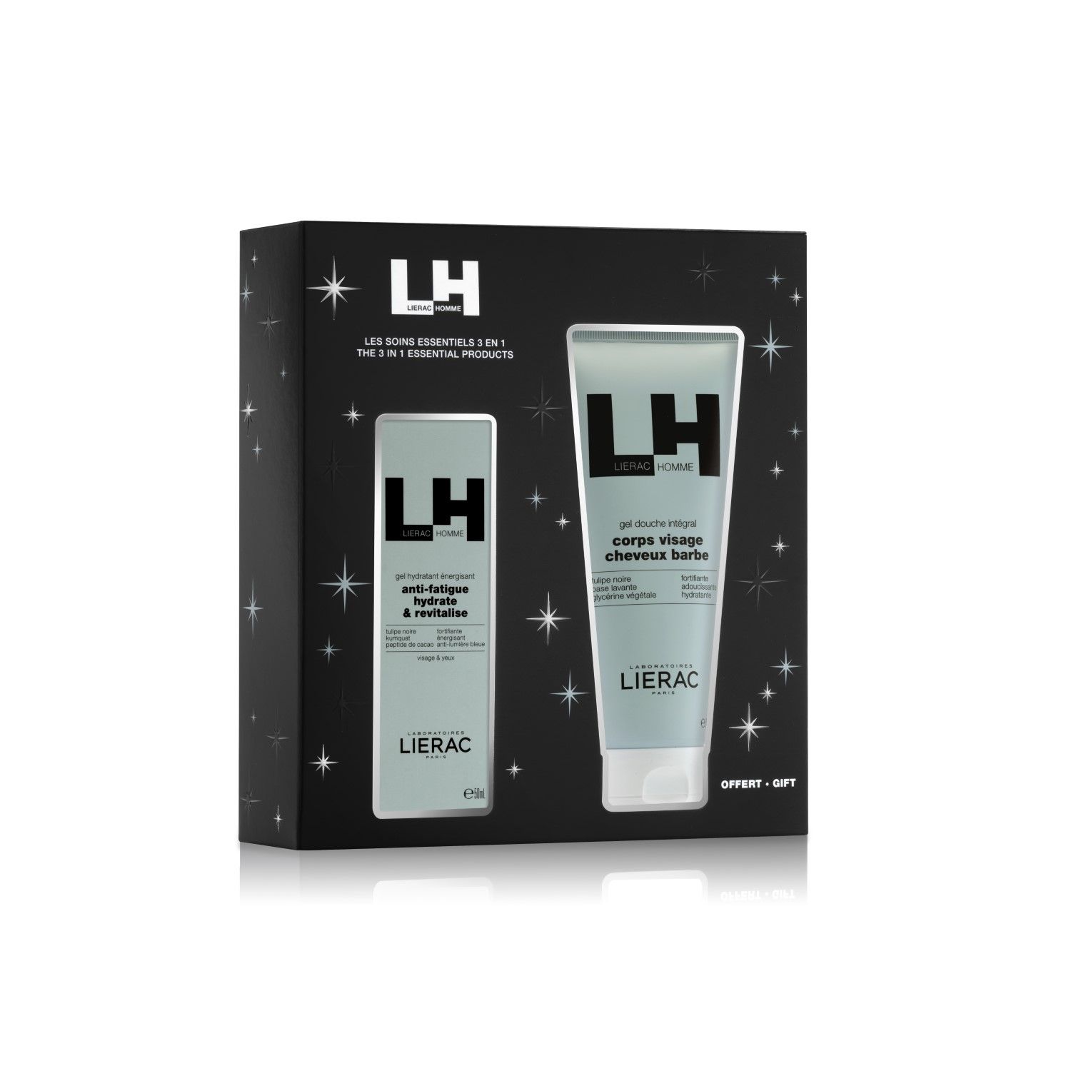 Lierac Homme Cofanetto Natale Gel idratazione 50ml + Doccia gel 200ml