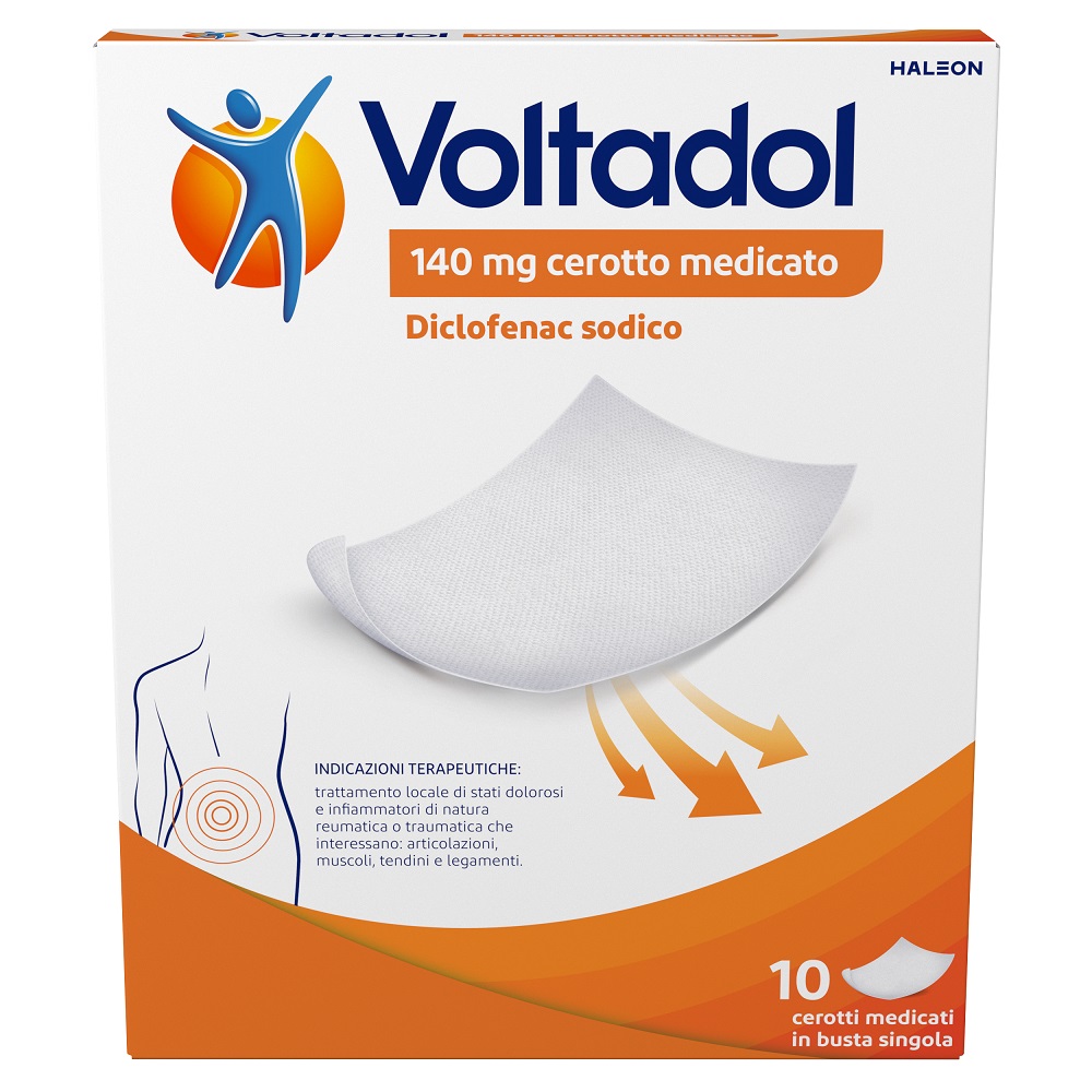 Voltadol Anti-infiammatorio 140mg Diclofenac Dolori Muscolari Mal Di Schiena 10 Cerotti Medicati