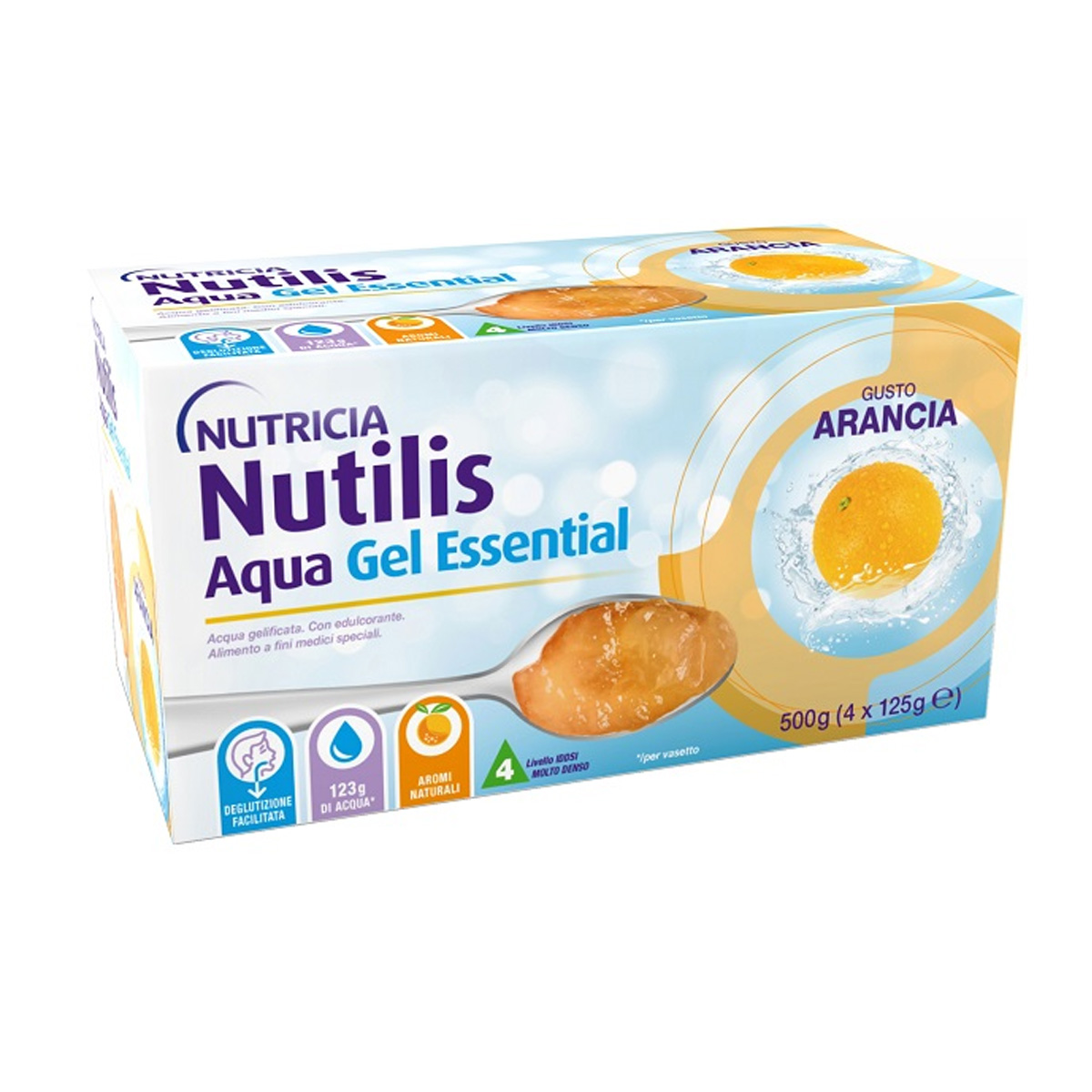 Nutilis Aqua Gel Gusto Arancia 4x125g