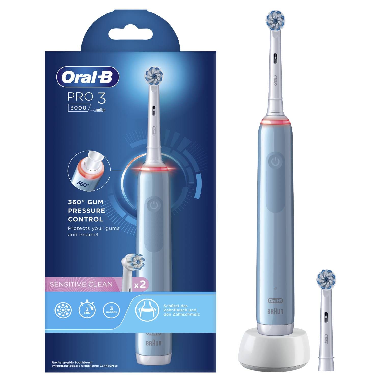 Oral-b Pro-3 3000 Blu Sensitive Lean Spazzolino Elettrico