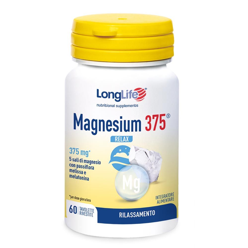 Longlife Magnesium 375 Relax Integratore Stress 60 Tavolette