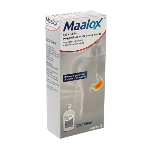 Maalox 4% + 3,5% Sospensione Orale Aroma Menta 250ml