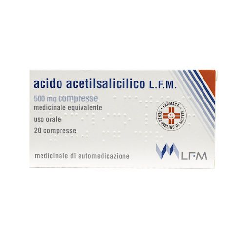 030175020 - Acido Acetilsalicilico 500mg Medicinale analgesico 20 compresse - 7867792_1.jpg