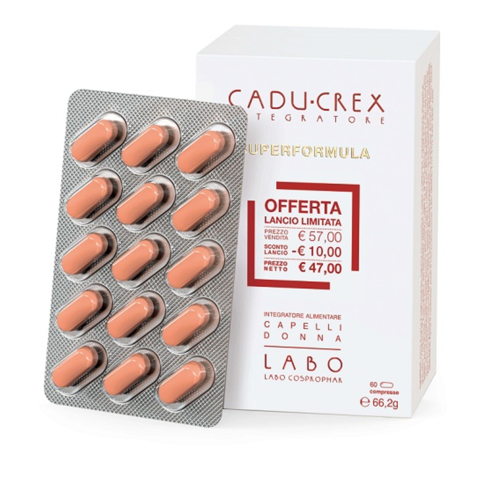 950908107 - CADU-CREX SUPERFORMULA INTEGRATORE CAPELLI DONNA 60 COMPRESSE 60 G - 4845005_1.jpg