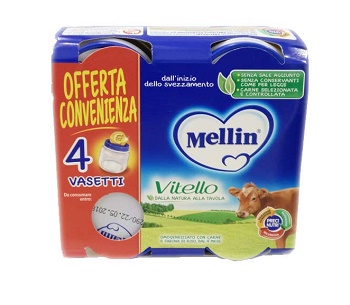 Mellin Omogeneizzato Vitello 4 Pezzi X 80g