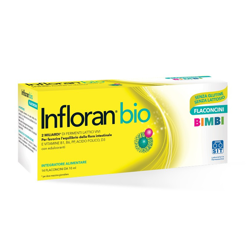 Infloran Bio Integratore Di Probiotici Per Bambini 14 Flaconcini