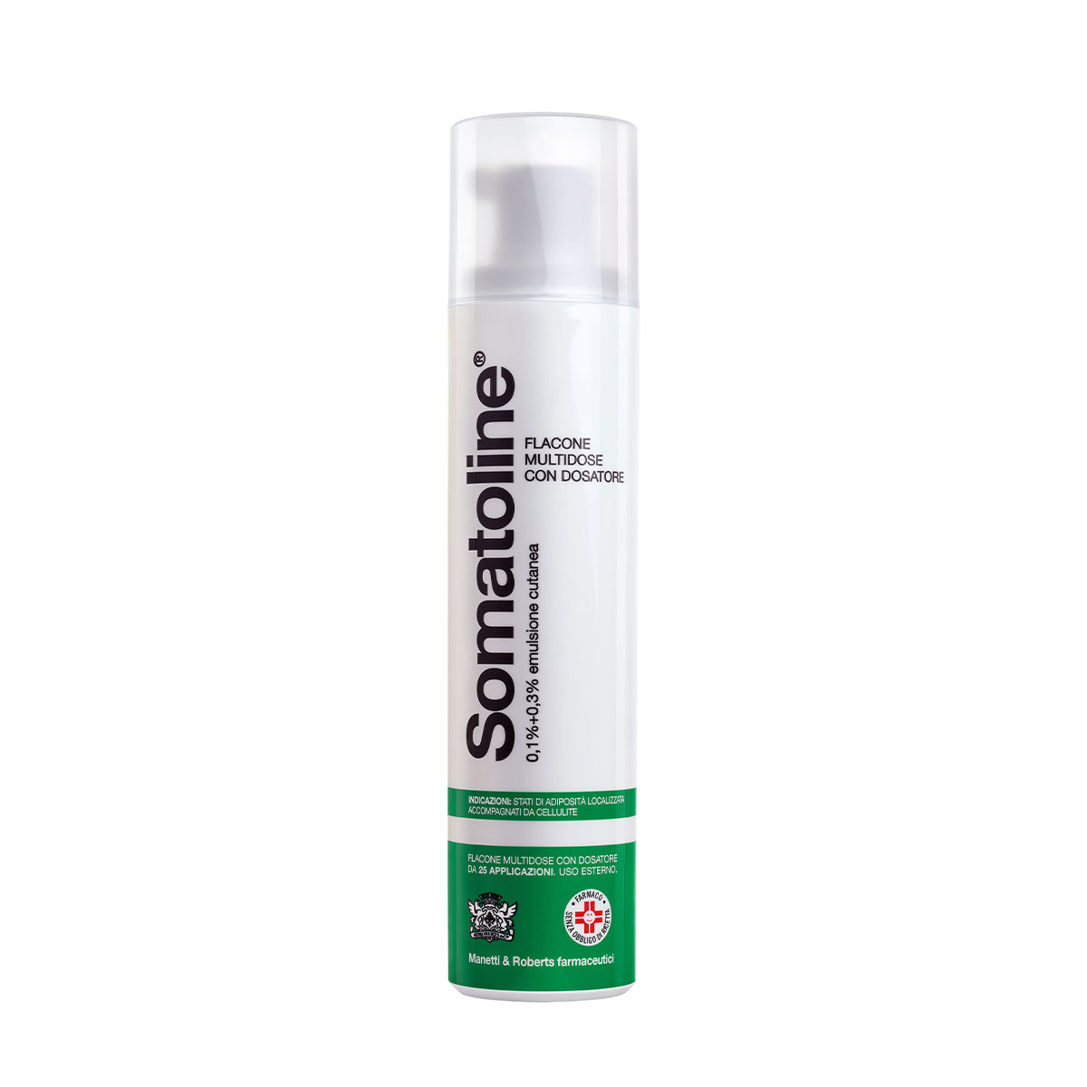 Somatoline 0,1% + 3% Emulsione della pelle Flacone Multidose Con Dosatore Trattamento Gambe Anti cellulite Levotiroxina Escina 250ml