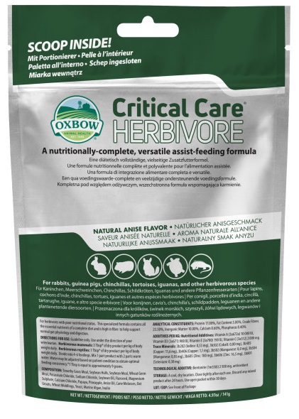 Critical Care Herbivore Supplemento Per Erbivori 141g