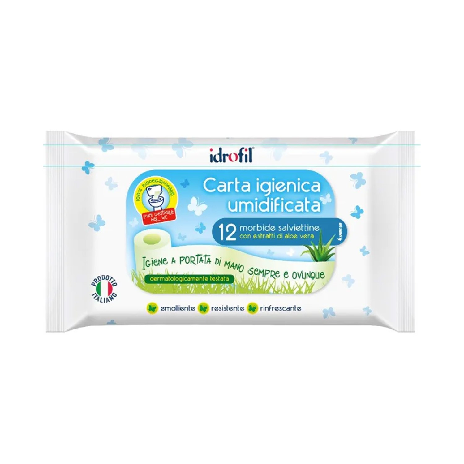 image - 982006215 - Salviettine umidificate con aloe vera, emollienti e rinfrescanti, ideali per l'igiene personale quotidiana, confezionate in un pratico formato da 12 pezzi. - 4867580_2.jpg