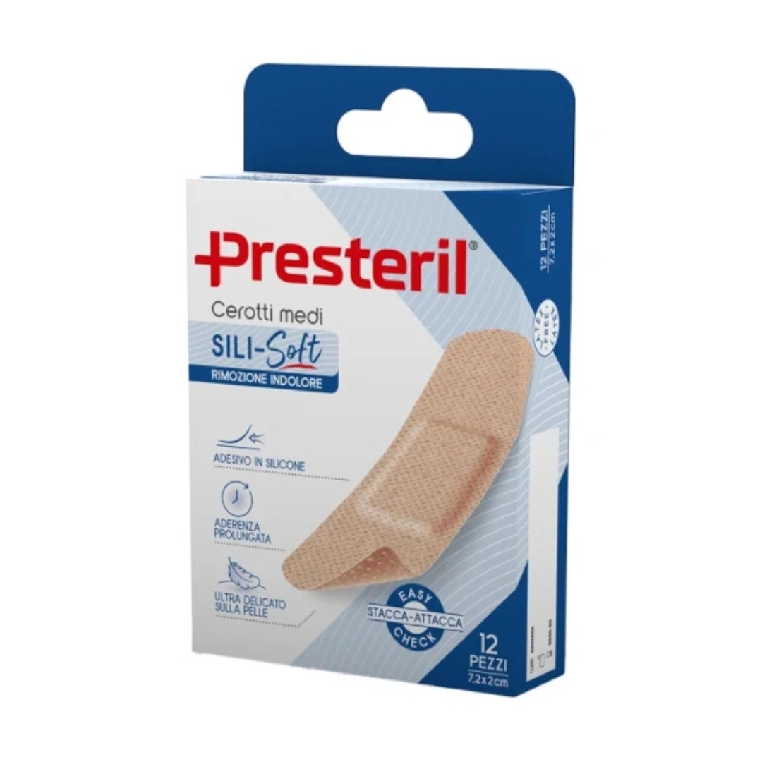 image - 987866480 - CEROTTO PRESTERIL SILI-SOFT SKIN 7,2X2 CM 12 PEZZI - 0006747_1.jpg