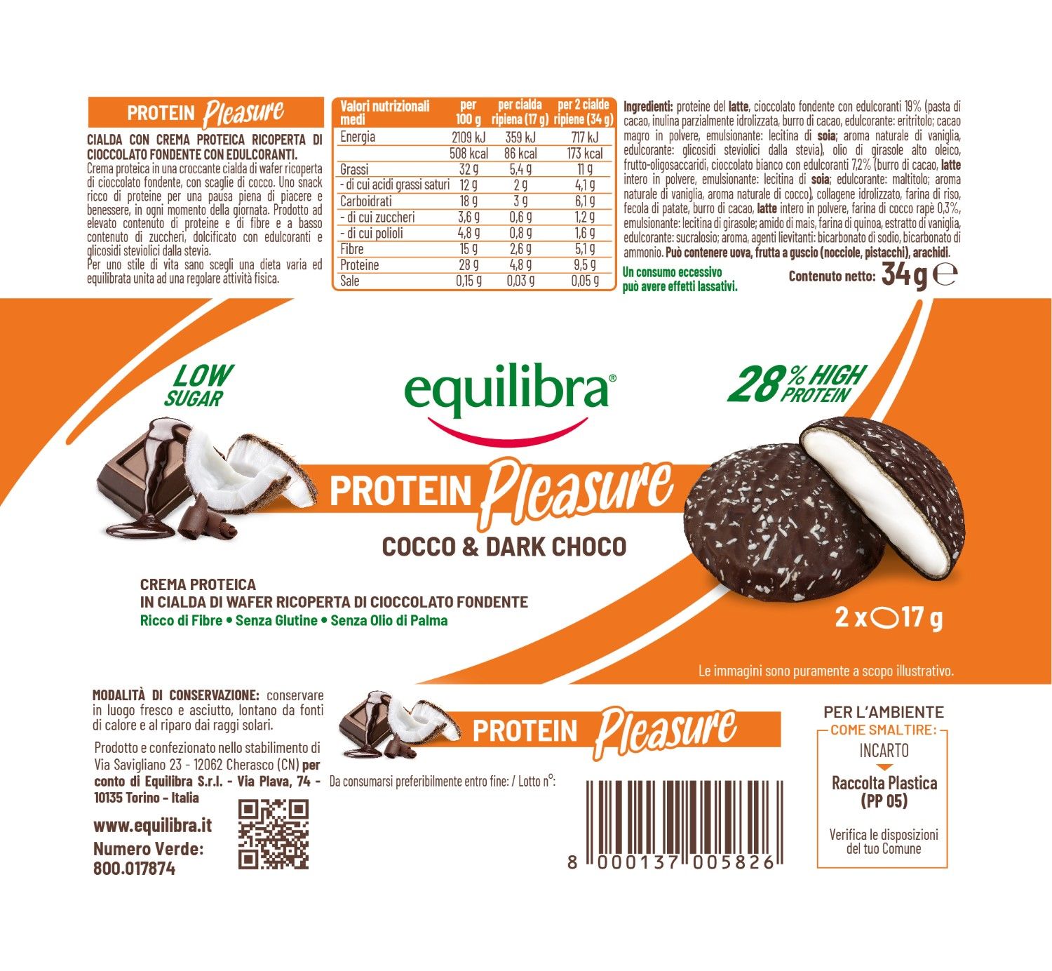 image - 985495769 - Equilibra Protein Pleasure Cocco Dark Choco 34g - 4741994_5.jpg