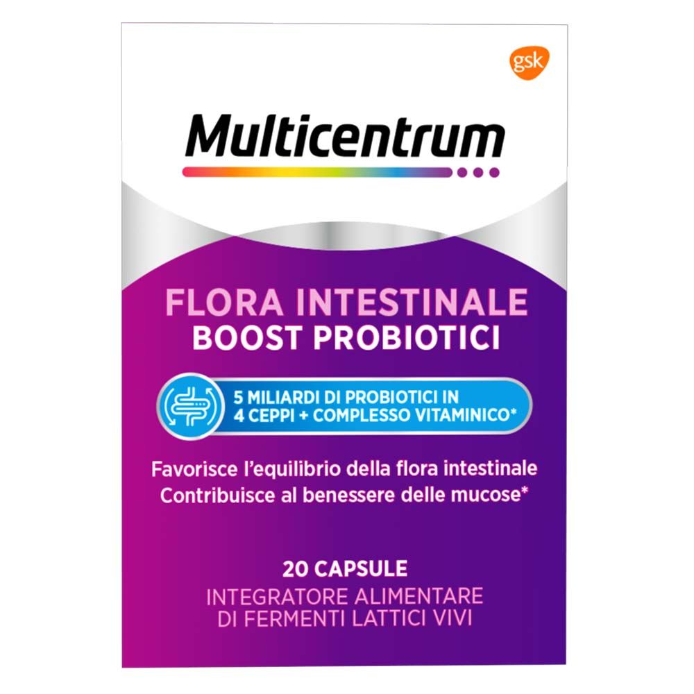 Multicentrum Flora Intestinale Boost Probiotici Integratore Fermenti Lattici Intestino 20 Capsule