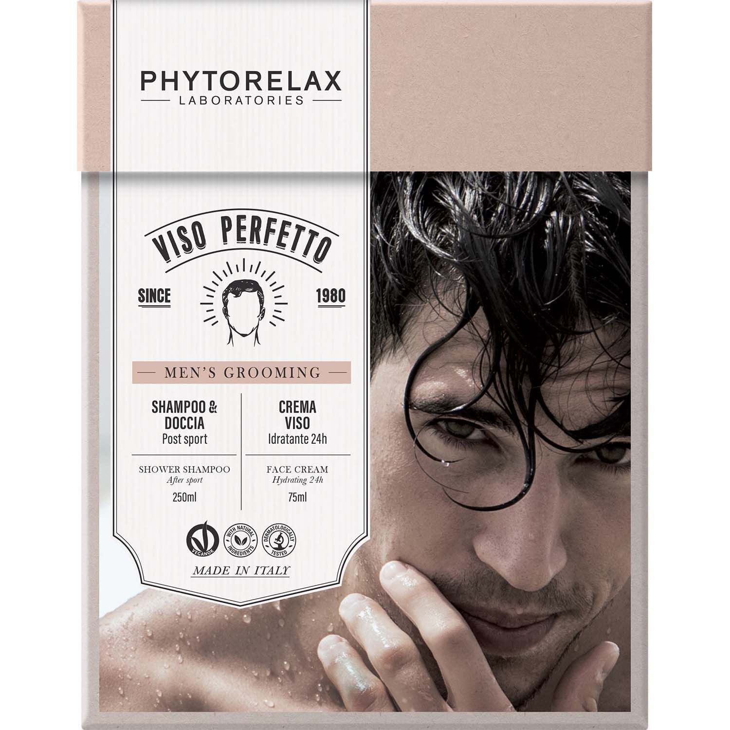 Phytorelax Viso Perfetto Kit Uomo Shampoo Doccia + Crema idratazione viso