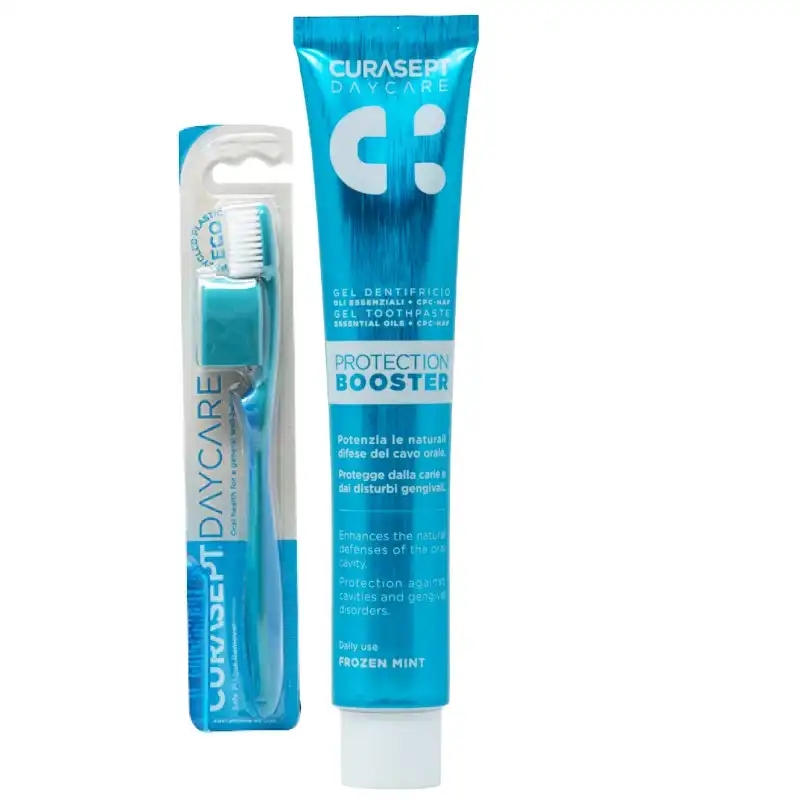 986624839 - CURASEPT DAYCARE BOOSTER DENTIFRICIO 75 ML + SPAZZOLINO FROZEN MINT - 4810810_1.jpg