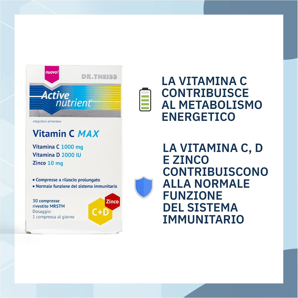 image - 982408041 - Active Nutrient Vitamin C Max Integratore Di Vitamina C 30 Compresse - 4738347_3.jpg
