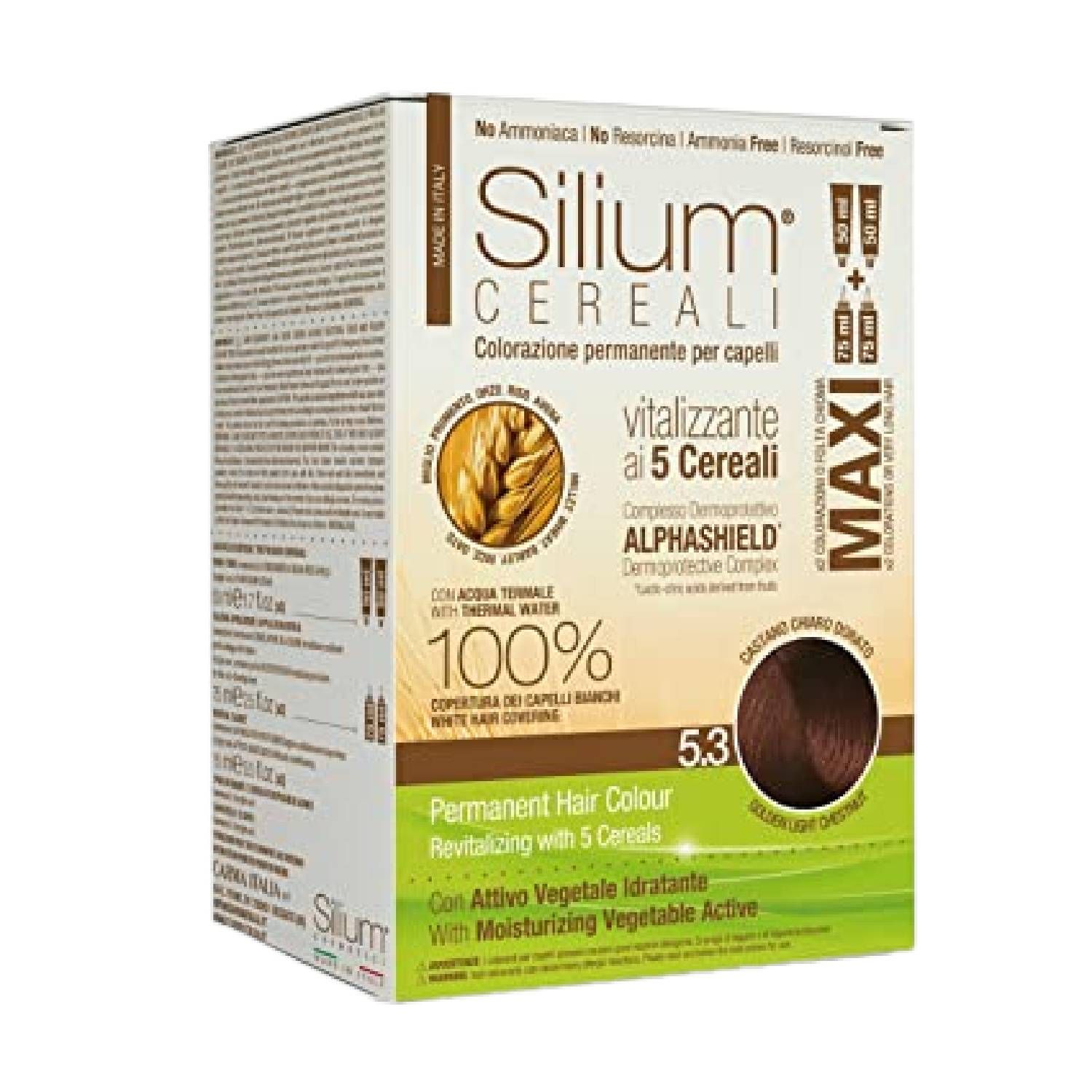 Silium Maxi 5 Cereali Colorazione Permanente Castano Chiaro Dorato 5.3