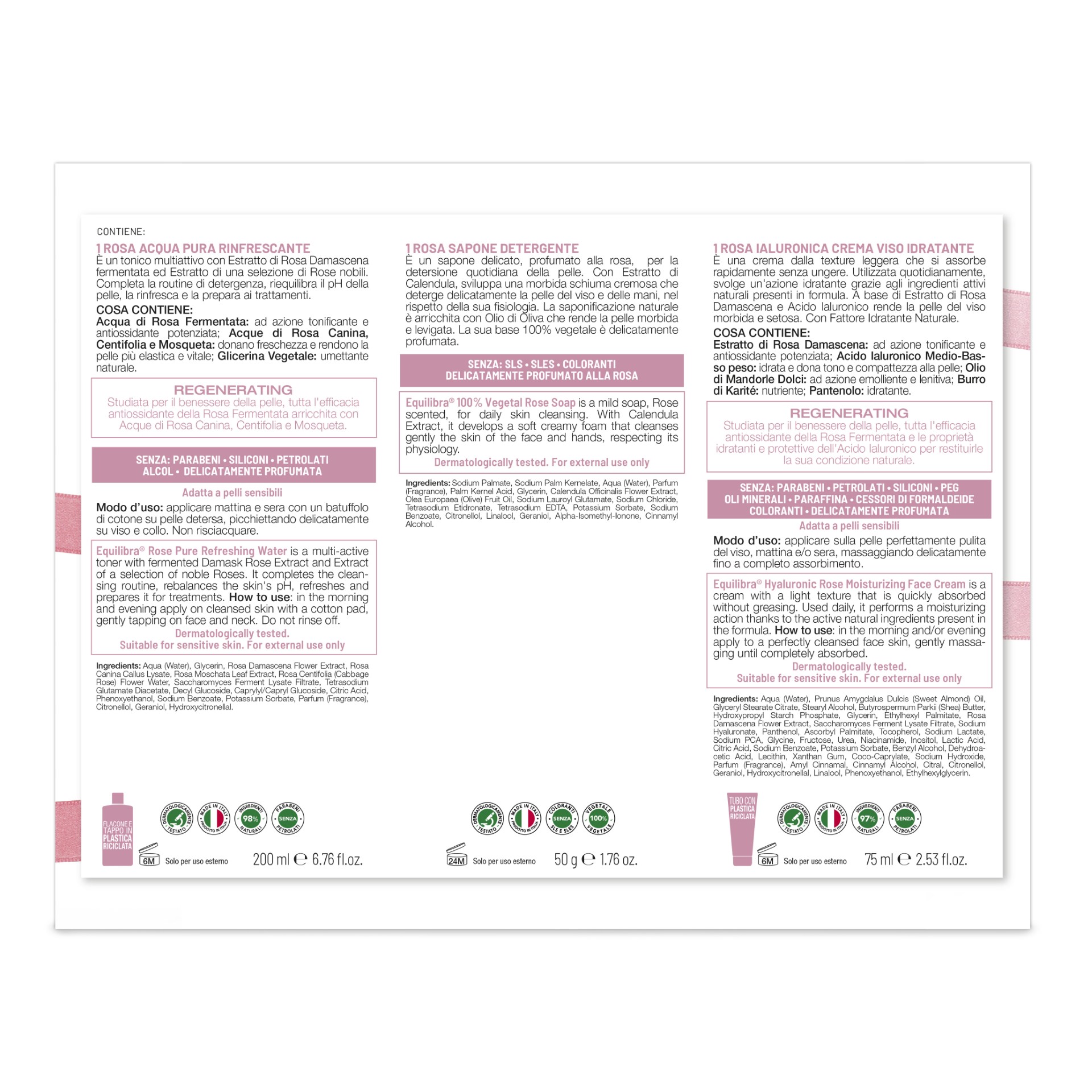 985495922 - EQUILIBRA VISO KIT ROSA IALURONICA IDRATANTE 1 ROSA ACQUA PURA RINFRESCANTE 200 ML + 1 ROSA SAPONE DETERGENTE 50 G + 1 ROSA IALURONICA CREMA VISO IDRATANTE 75 ML - 4753827_5.jpg