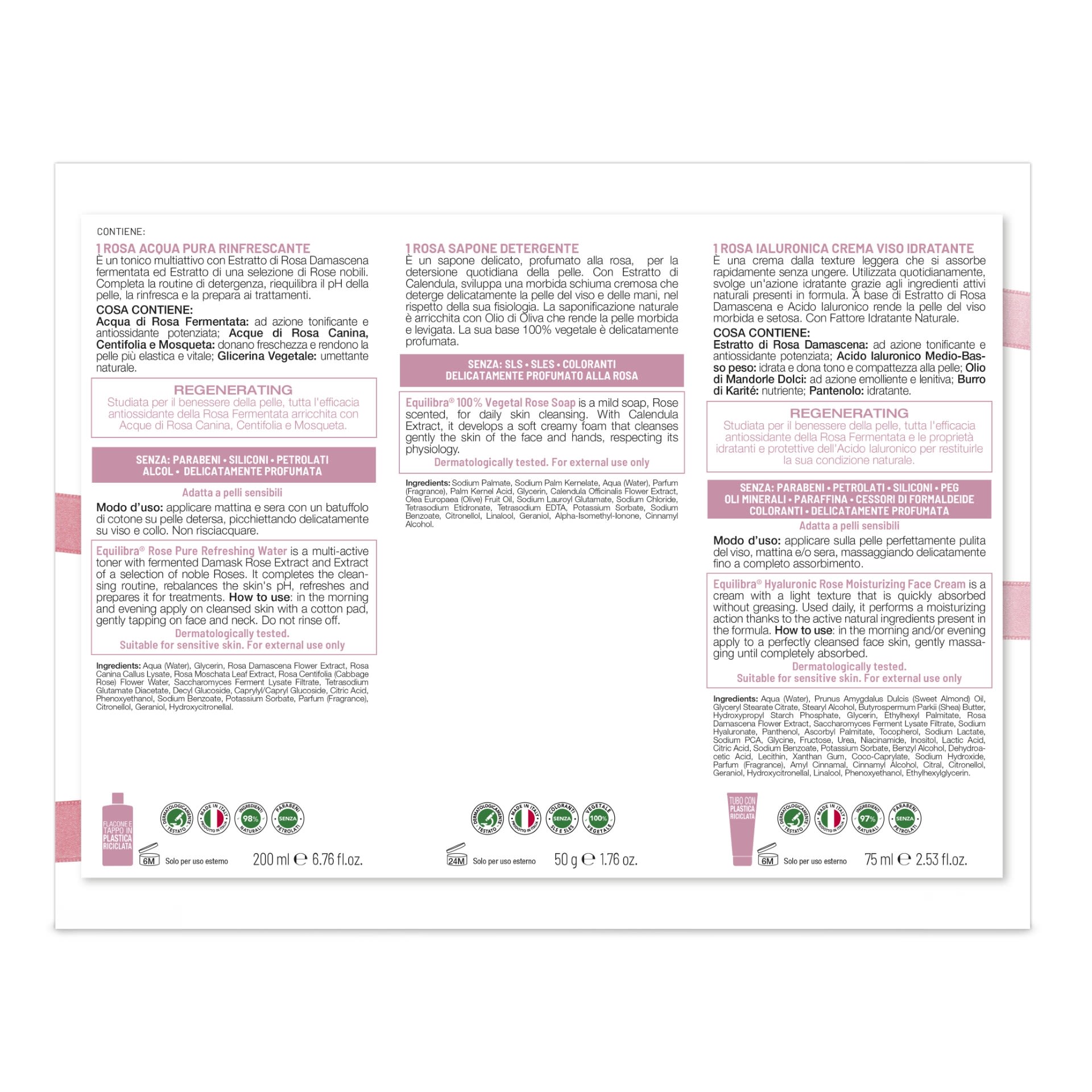 985495922 - EQUILIBRA VISO KIT ROSA IALURONICA IDRATANTE 1 ROSA ACQUA PURA RINFRESCANTE 200 ML + 1 ROSA SAPONE DETERGENTE 50 G + 1 ROSA IALURONICA CREMA VISO IDRATANTE 75 ML - 4753827_5.jpg