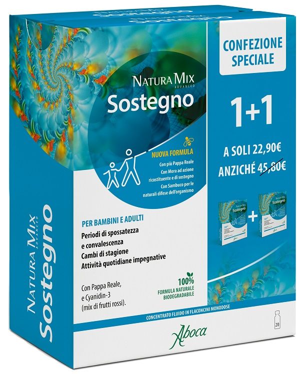 Aboca Natura Mix Advanced Sostegno Integratore Contro Spossatezza 2x10 Flaconcini