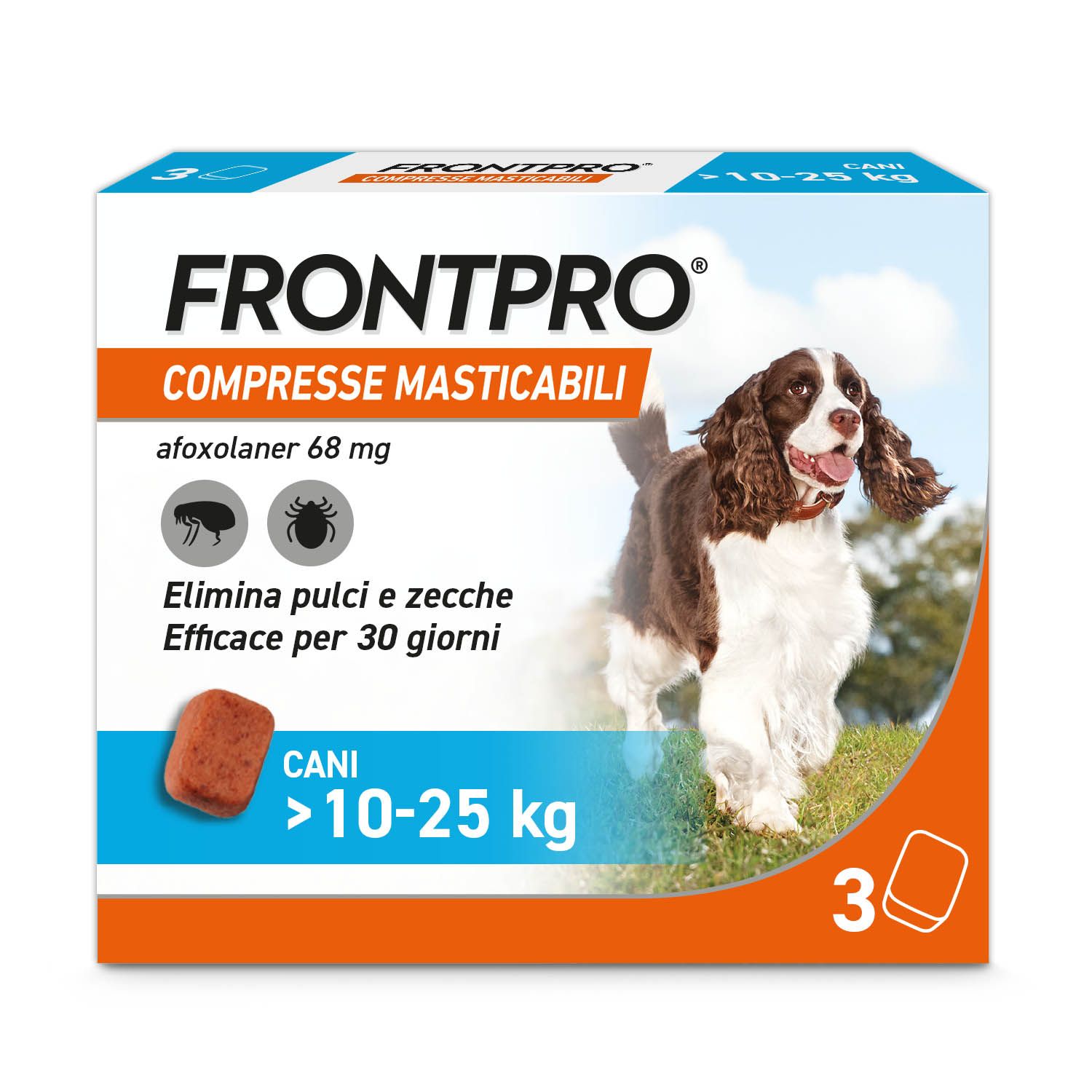 Frontpro Cani 68mg 10-25kg 3 Compresse Masticabili