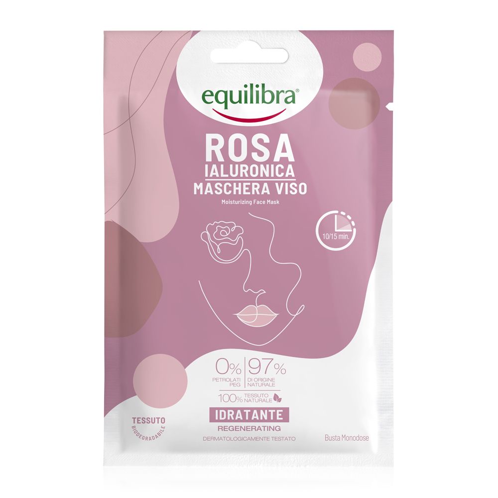 Equilibra Rosa Ialuronica Maschera Viso idratazione 1 Busta Monodose