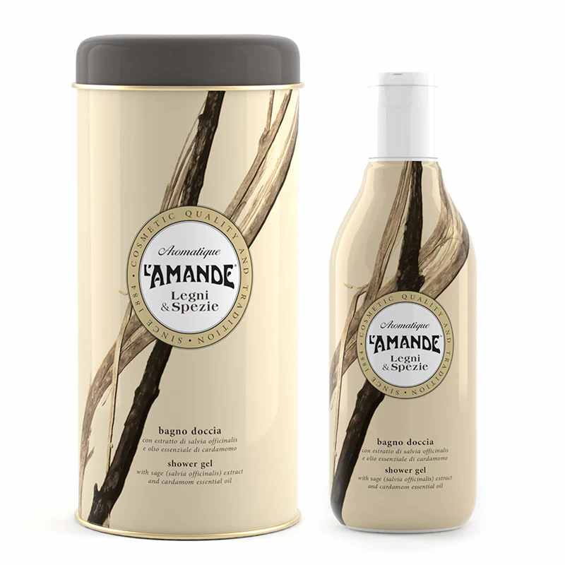 L'amande Aromatique Bagno Doccia In Boite Regalo Legni E Spezie 400ml