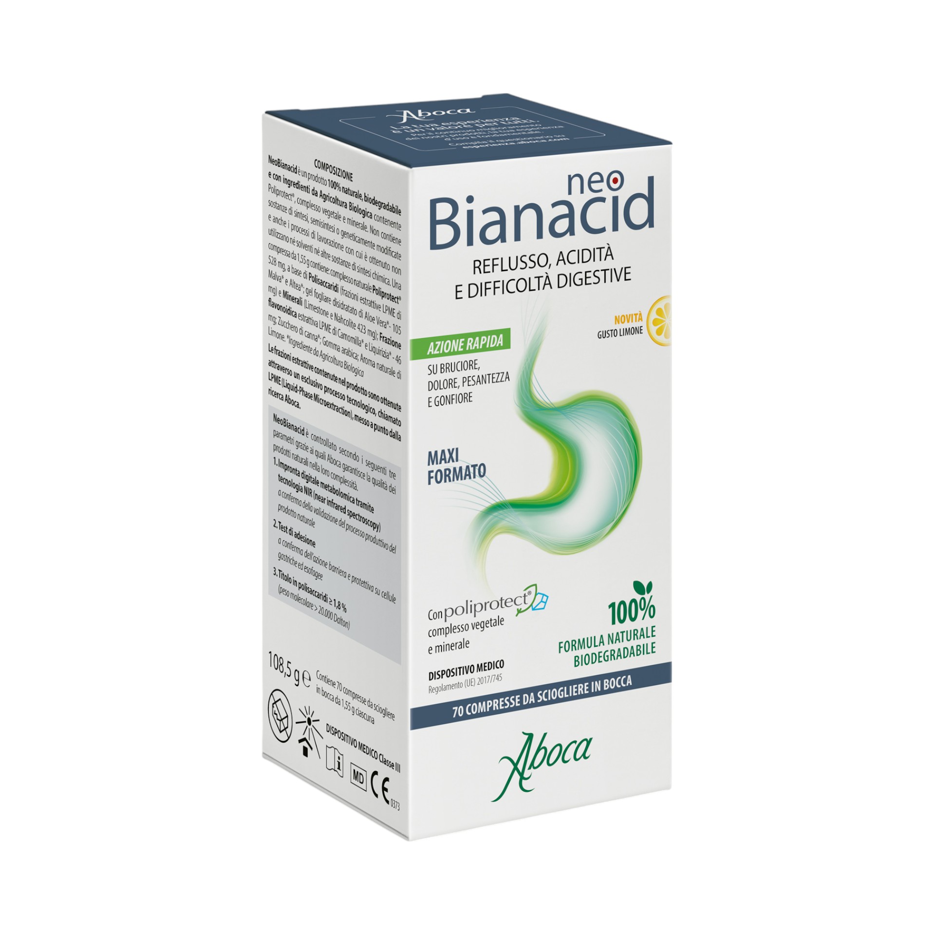 Neobianacid Integratore Reflusso E Acidità Gusto Limone 70 Compresse