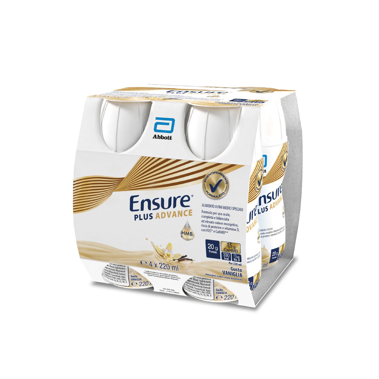 Ensure Plus Advance Supplemento Alimentare Proteico Vaniglia 4x220ml