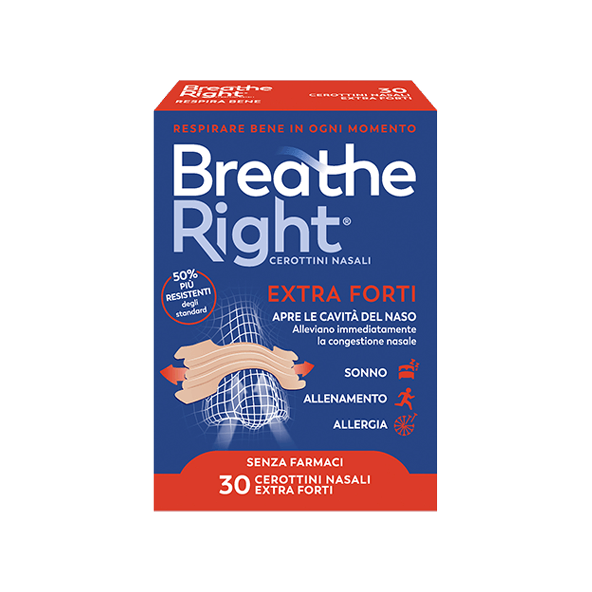Breathe Right Cerotti Nasali Extra Forti 30 Pezzi