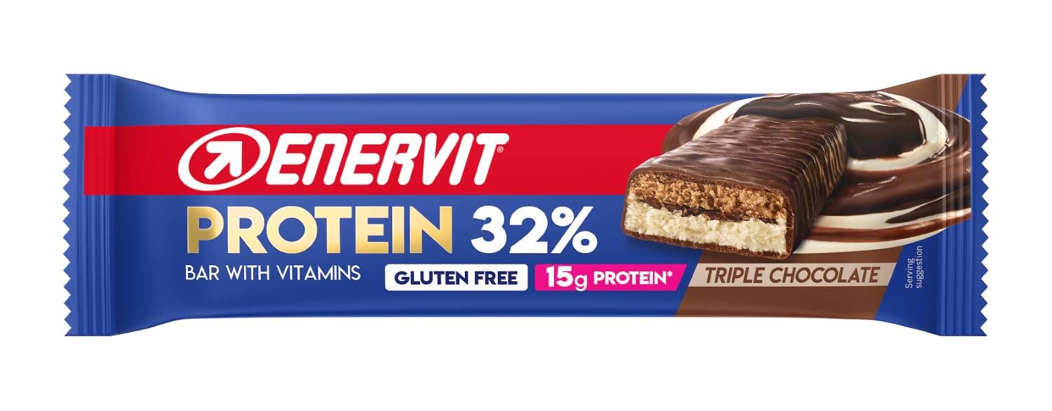 Enervit, Protein 32% Triple Chocolate, Enervit Protein Bars, 15