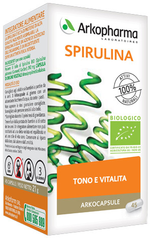 Arkopharma Spirulina Bio Integratore Tono Vitalità 45 Arkocapsule