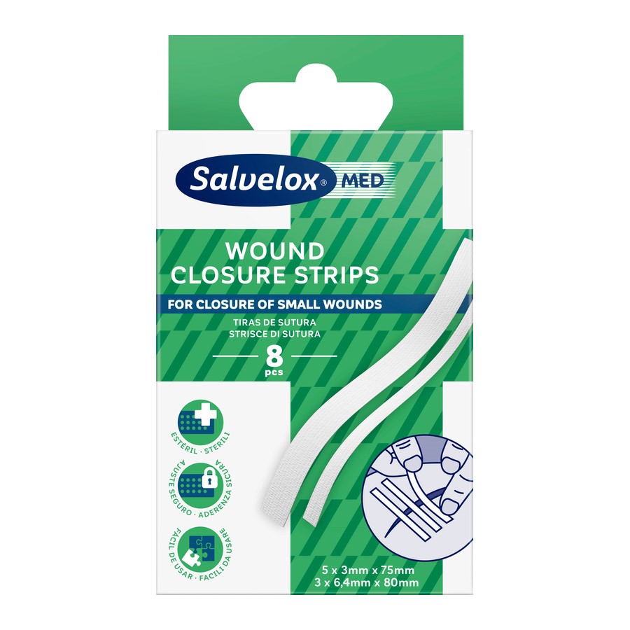 982642098 - STRISCE PER SUTURA SALVELOX MED WOUND CLOSURE STRIPS 5X3X75MM + 3X6,4X80MM 8 PEZZI - 0005757_2.jpg