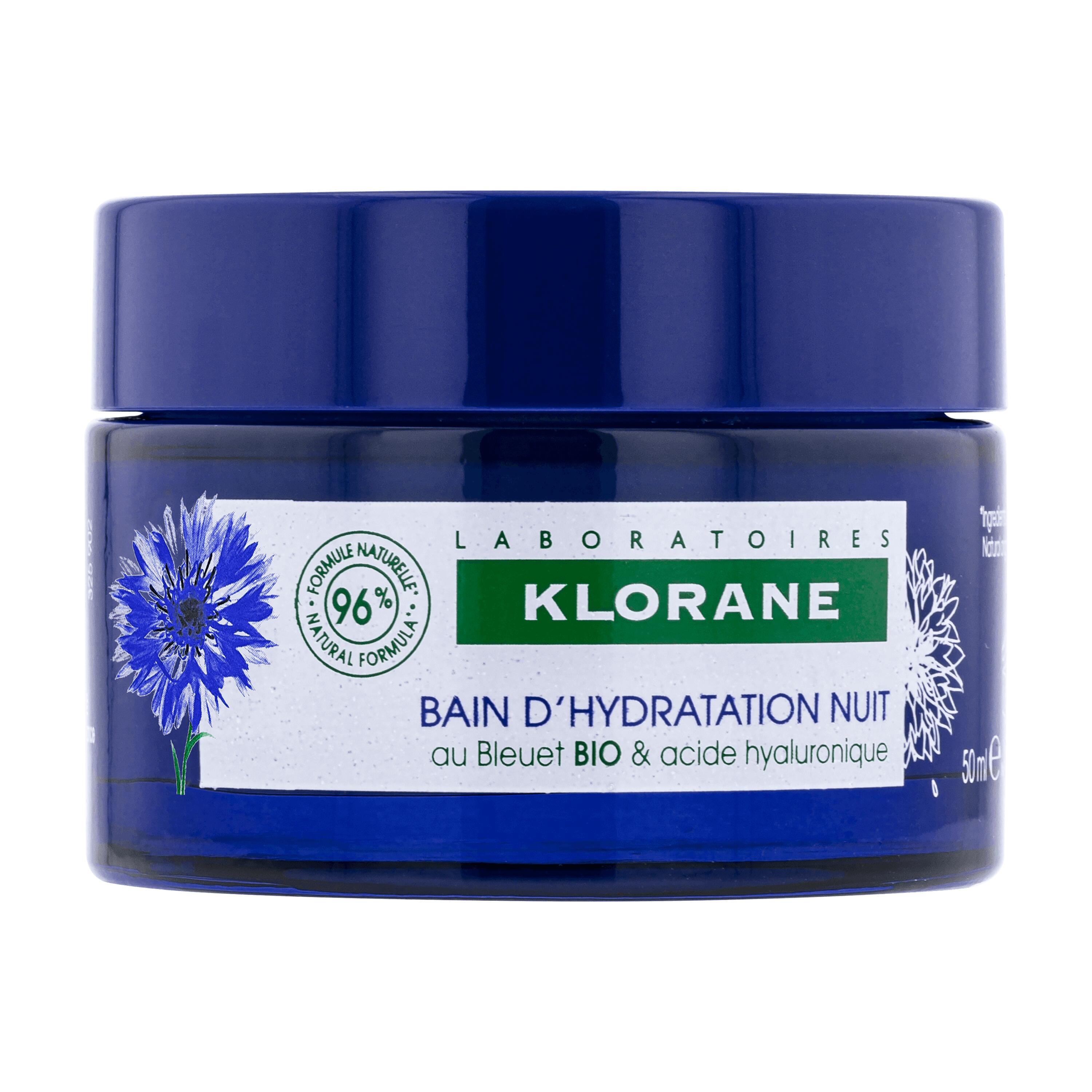 Klorane Bagno D'idratazione Notte Crema Al Fiordaliso Bio E Acido Ialuronico Di Origine Vegetale 50ml