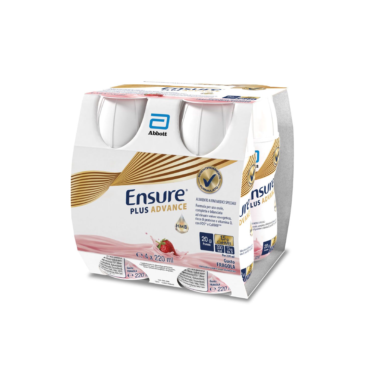 Ensure Plus Advance Supplemento Alimentare Proteico Gusto fragola 4x220ml