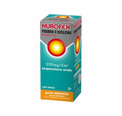 Nurofen Febbre E Dolore 200mg/5ml Sospensione Orale Gusto Arancia Senza Zucchero 100ml