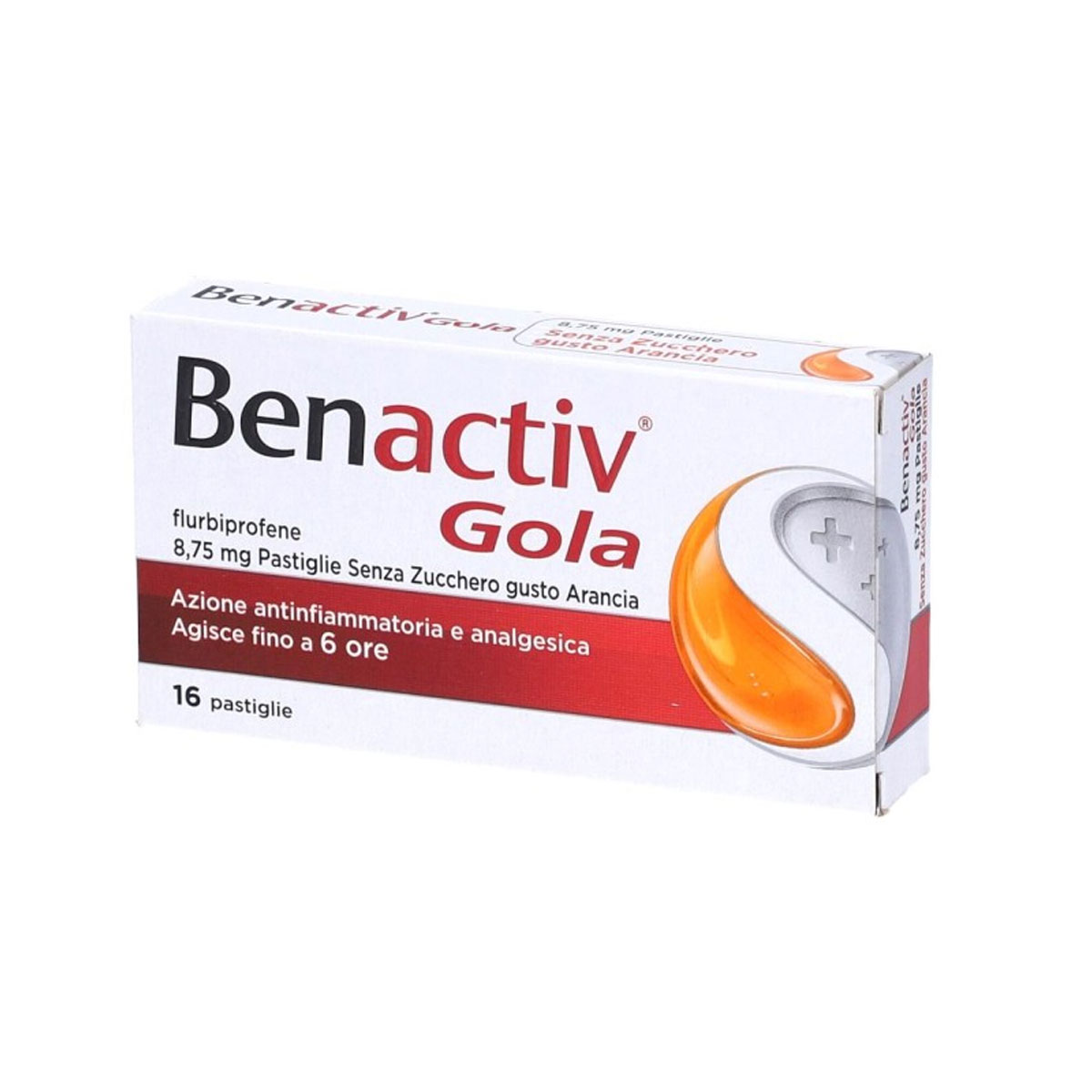 Benactiv Gola 16 Pastiglie Gusto Arancia Senza Zucchero