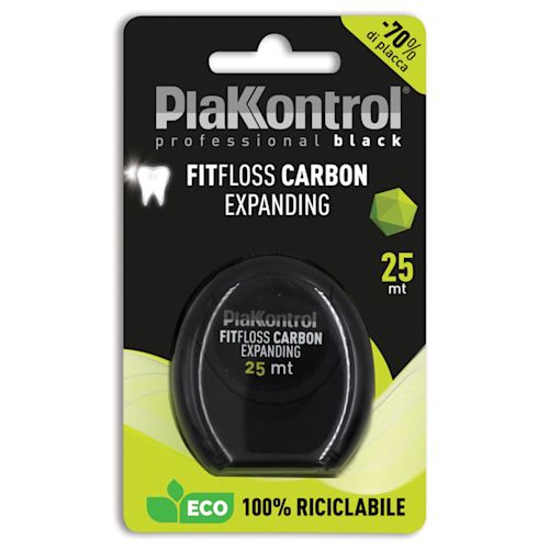 image - 980800736 - PLAKKONTROL PROFESSIONAL BLACK FITFLOSS CARBON EXPANDING FILO INTERDENTALE 25 METRI FRESH MINT - 4798277_2.jpg
