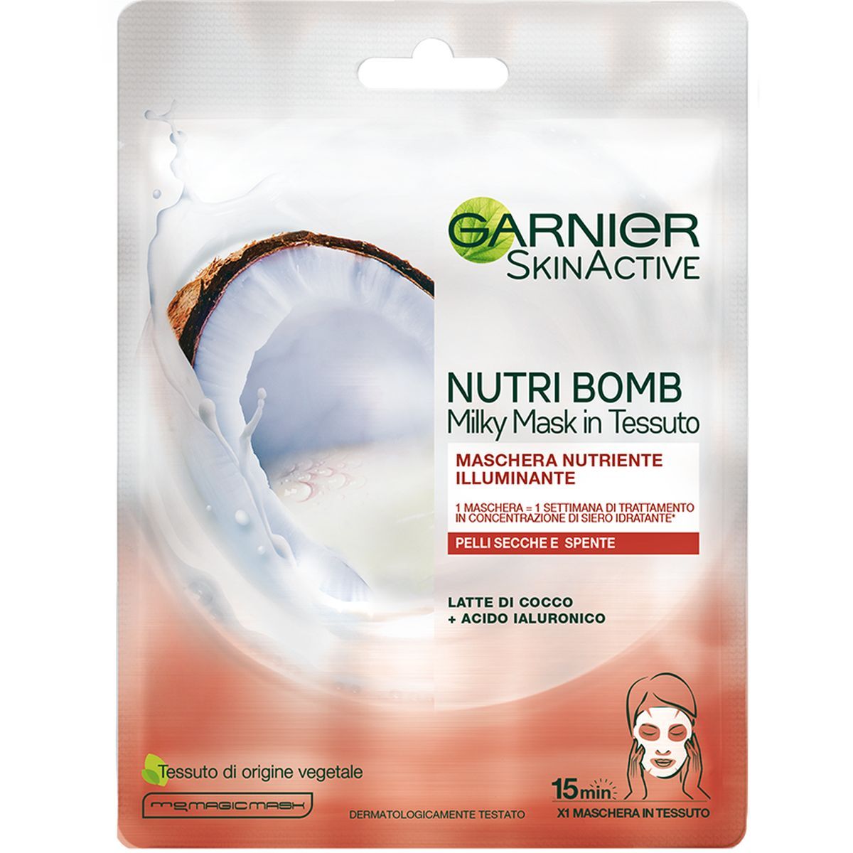 Garnier Maschera Tessuto Nutriente Illuminante Pelle secca Spente 28g