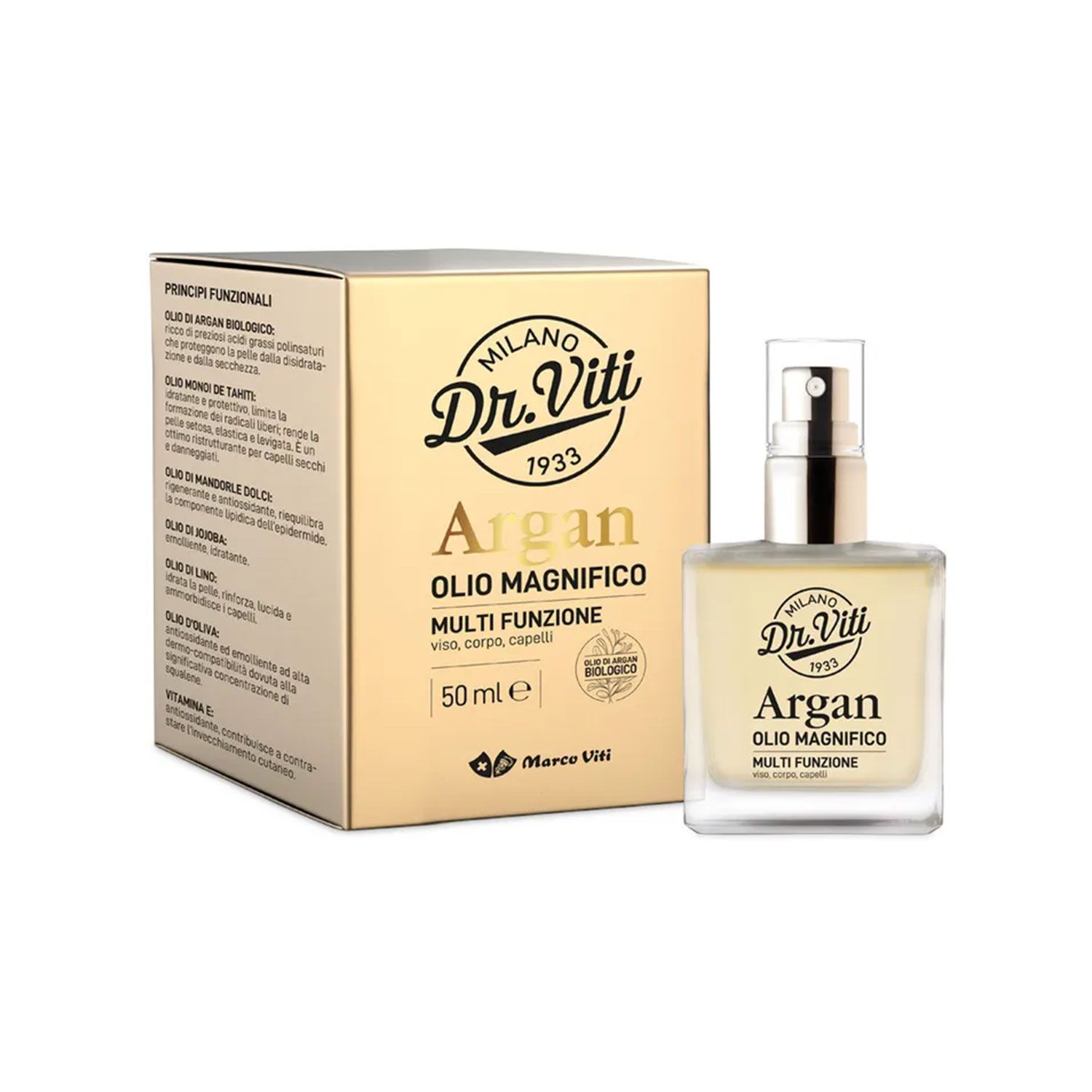 Dr.viti Argan Olio Magnifique Viso Corpo Capelli Idratante 50ml