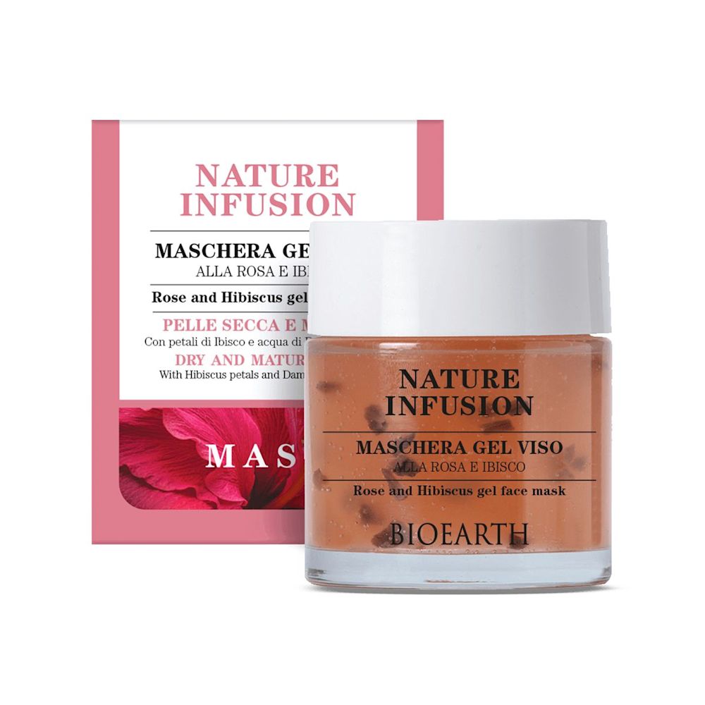 983192218 - Bioearth Nature Infusion Maschera Gel Viso Rosa e Ibisco pelle secca matura 100ml - 4739432_1.jpg
