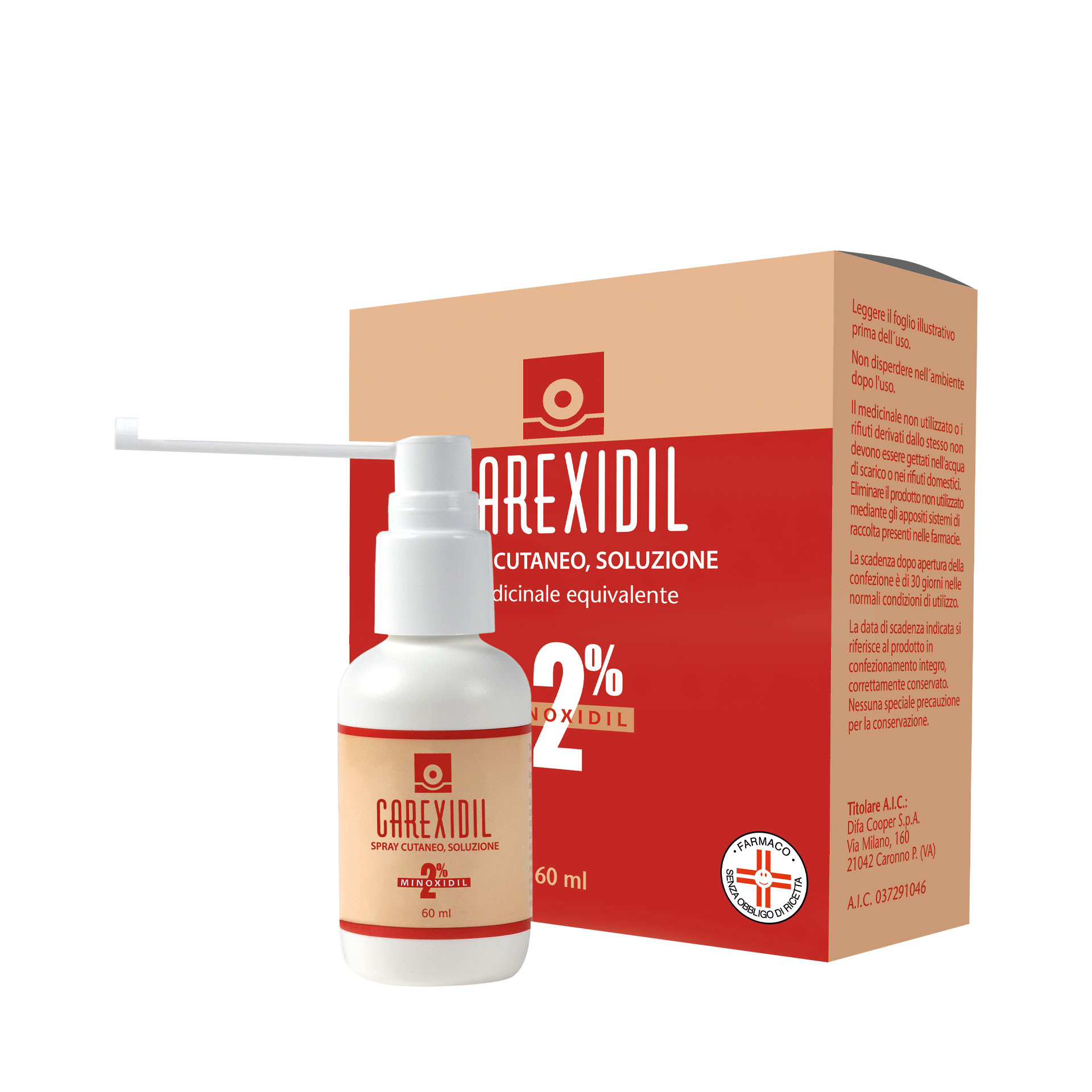 Carexidil 2% Soluzione della pelle Trattamento Alopecia 60ml